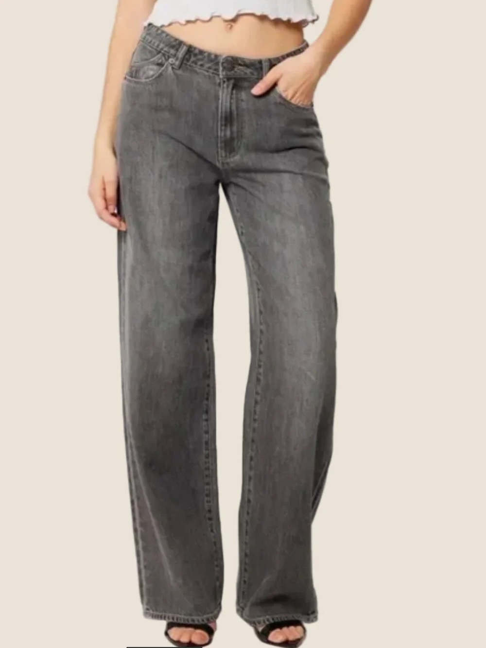 ROLLA'S Women's Straight Baggy  Jeans in Washed Gray